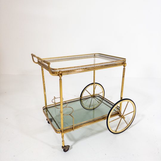 Drinkvagn 70-tal – mässing & glas