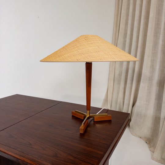 Bordslampa i teak & mässing – 1960-tal