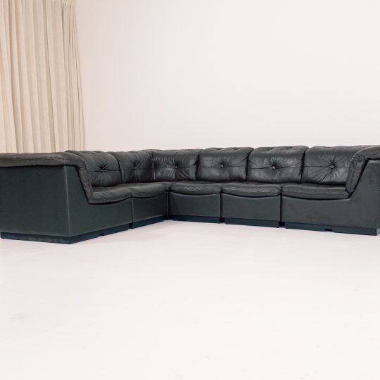 Vintage modulsoffa i läder – 1970-tal